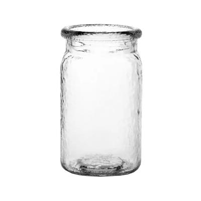 Hammered Jar - Glass Clear 6.5"