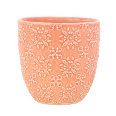 MCarr Small Floral Planter Matte Coral 5"
