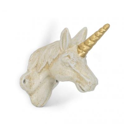 Wall Hook - Unicorn Antique White 4.5"