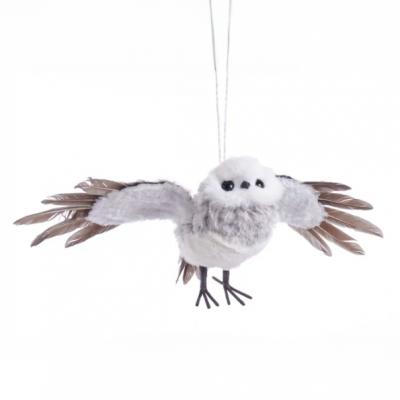 Owl - Gray & White Flying 13.78"