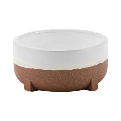 Planter - Footed Dish Garden - Drip Glaze 3.5" x 7" x 7"