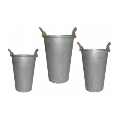 Tin Vase with Rope Handles 11.6" x 16.1"