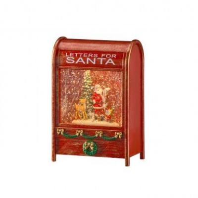 Water Globe - Santa Mail Box 7.5" (w/USB)