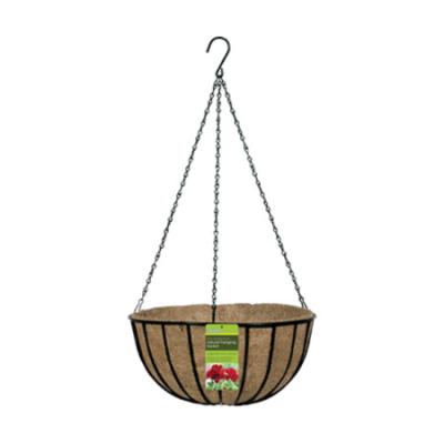 Hanging Grow Basket with Liner Black 14"