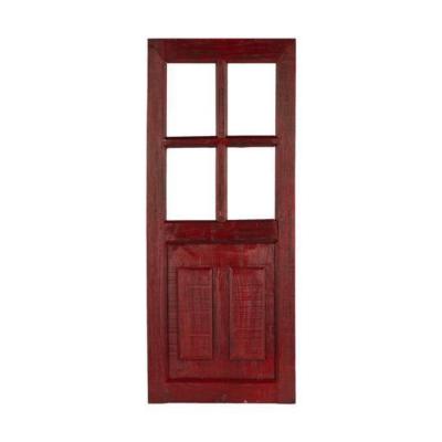 Wooden Door Antique Red 35"H x 14.5"W